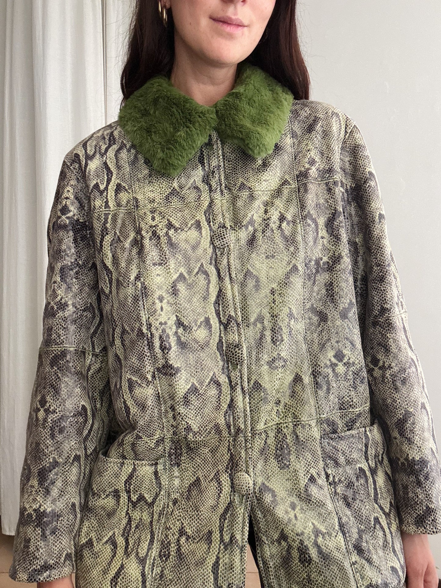 Giacca pitonata verde 42