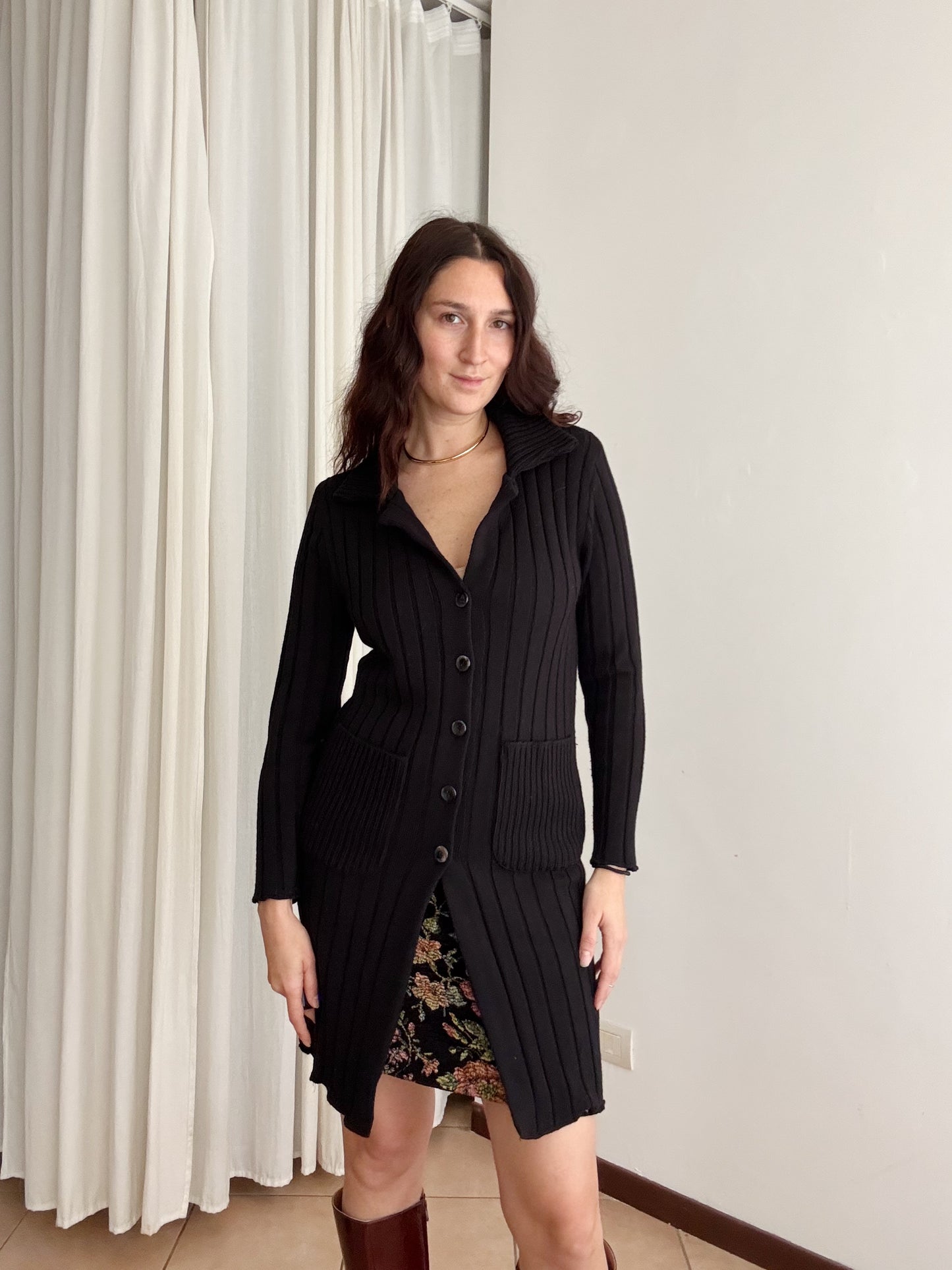 Cardigan lungo nero S