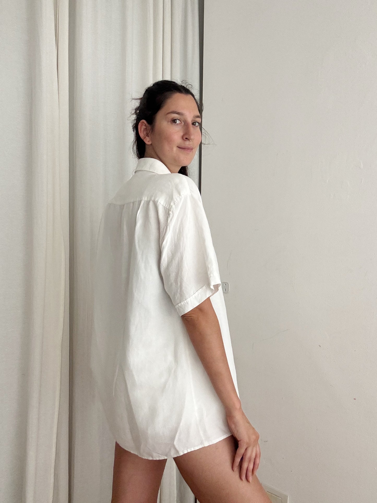 Camicia lino bianco XL