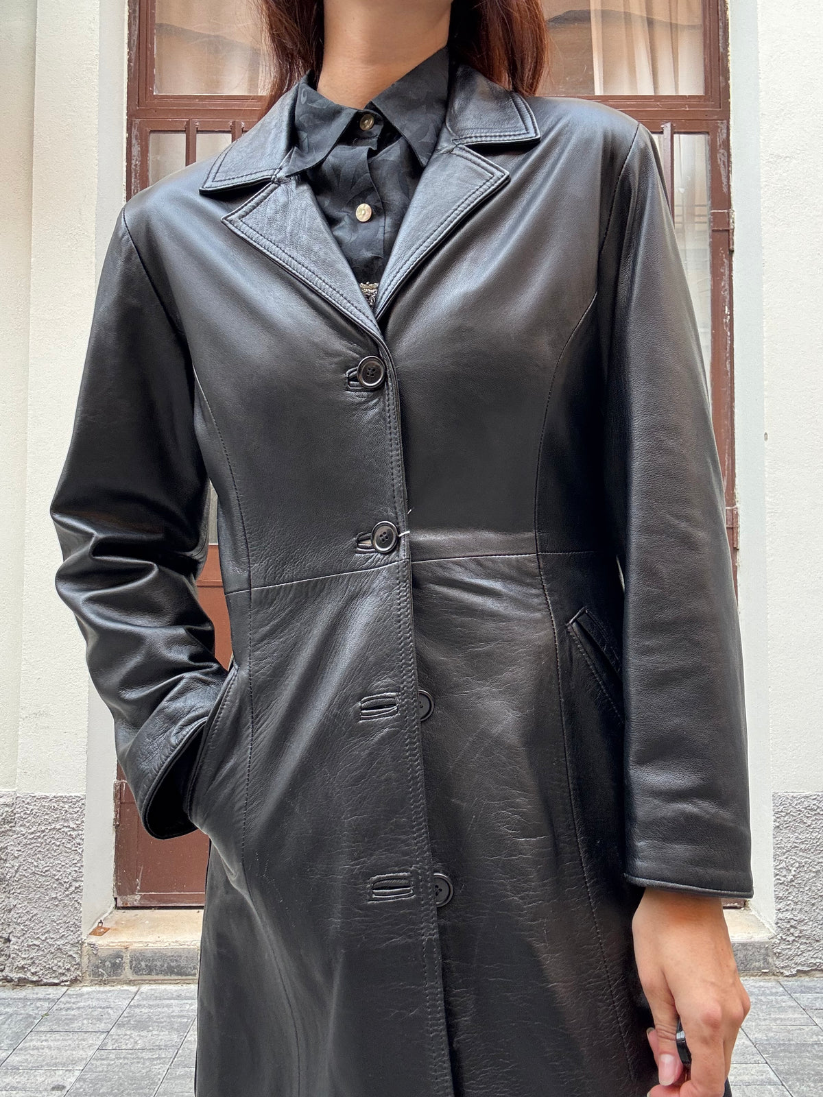 Giacca in pelle nera M