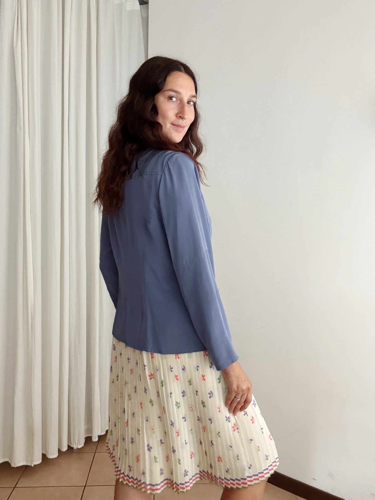 Giacca seta blu 44