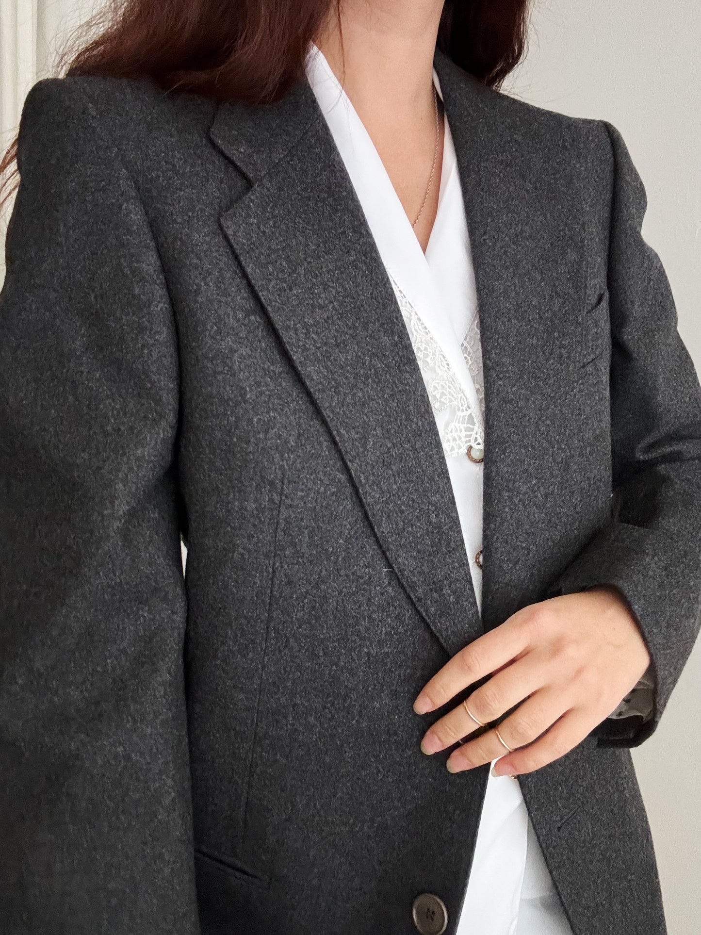 Blazer lana grigio unisex 50