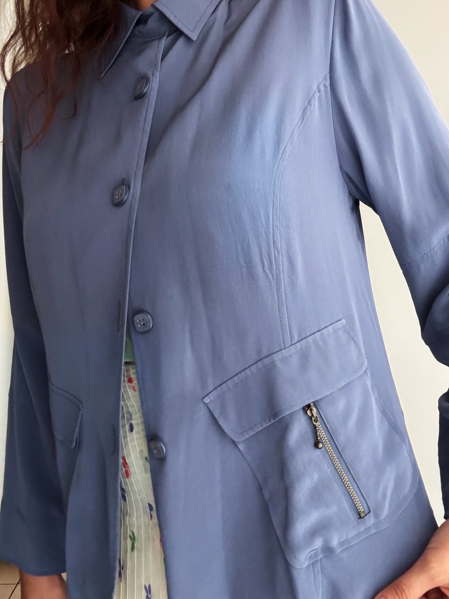 Giacca seta blu 44