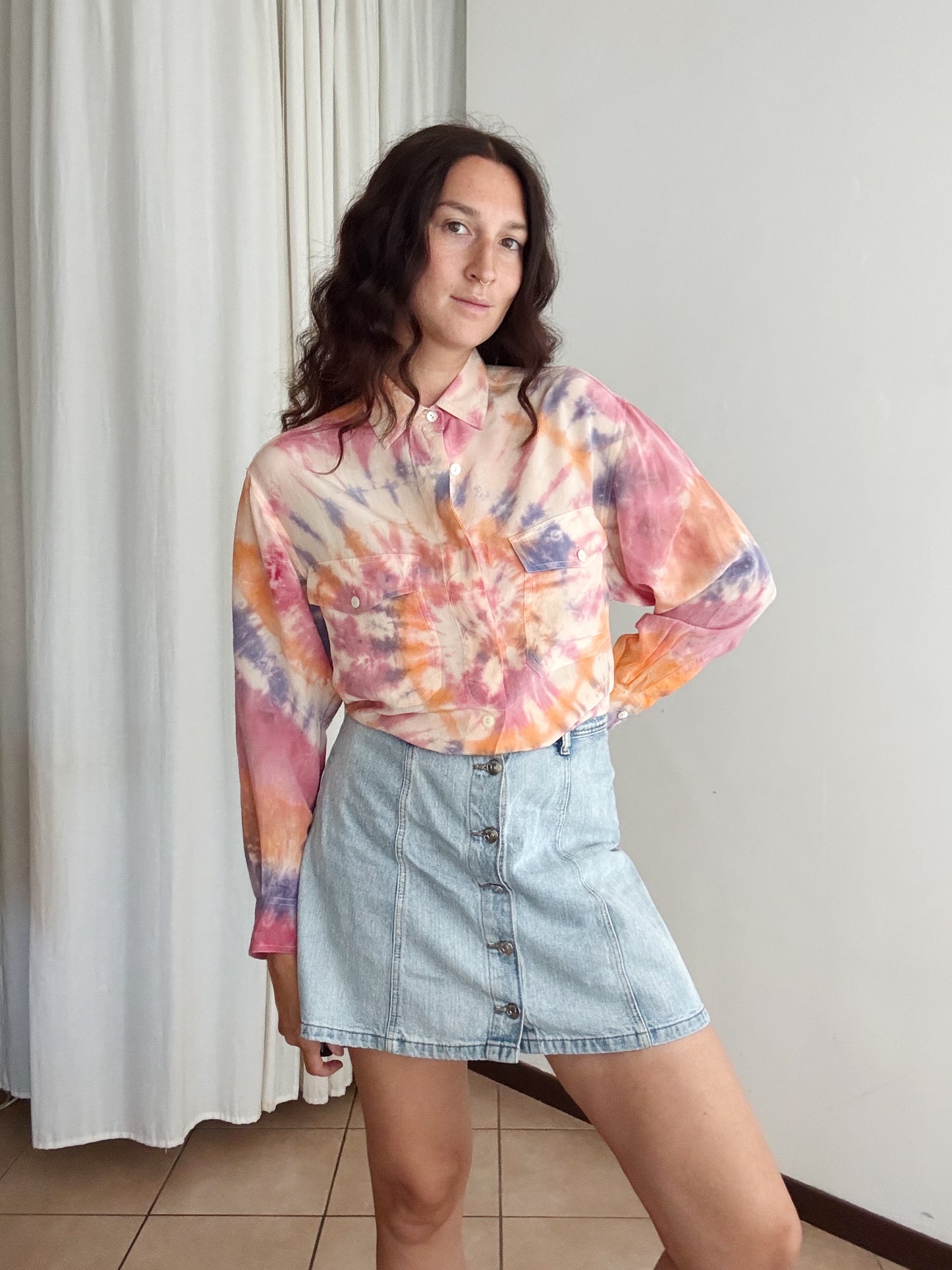 Camicia in seta tie dye Les Copains S