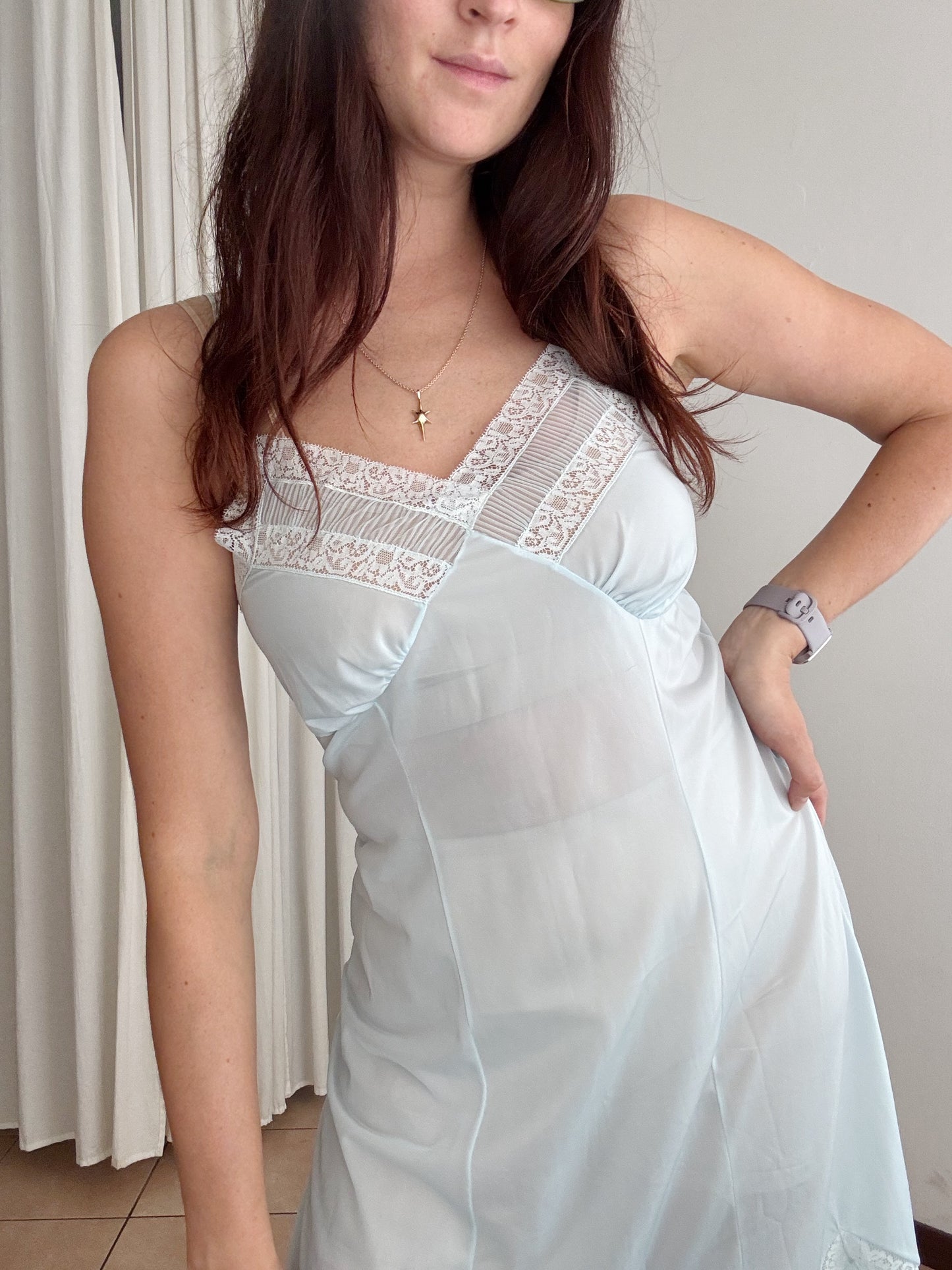 Sottoveste azzurra pizzo M