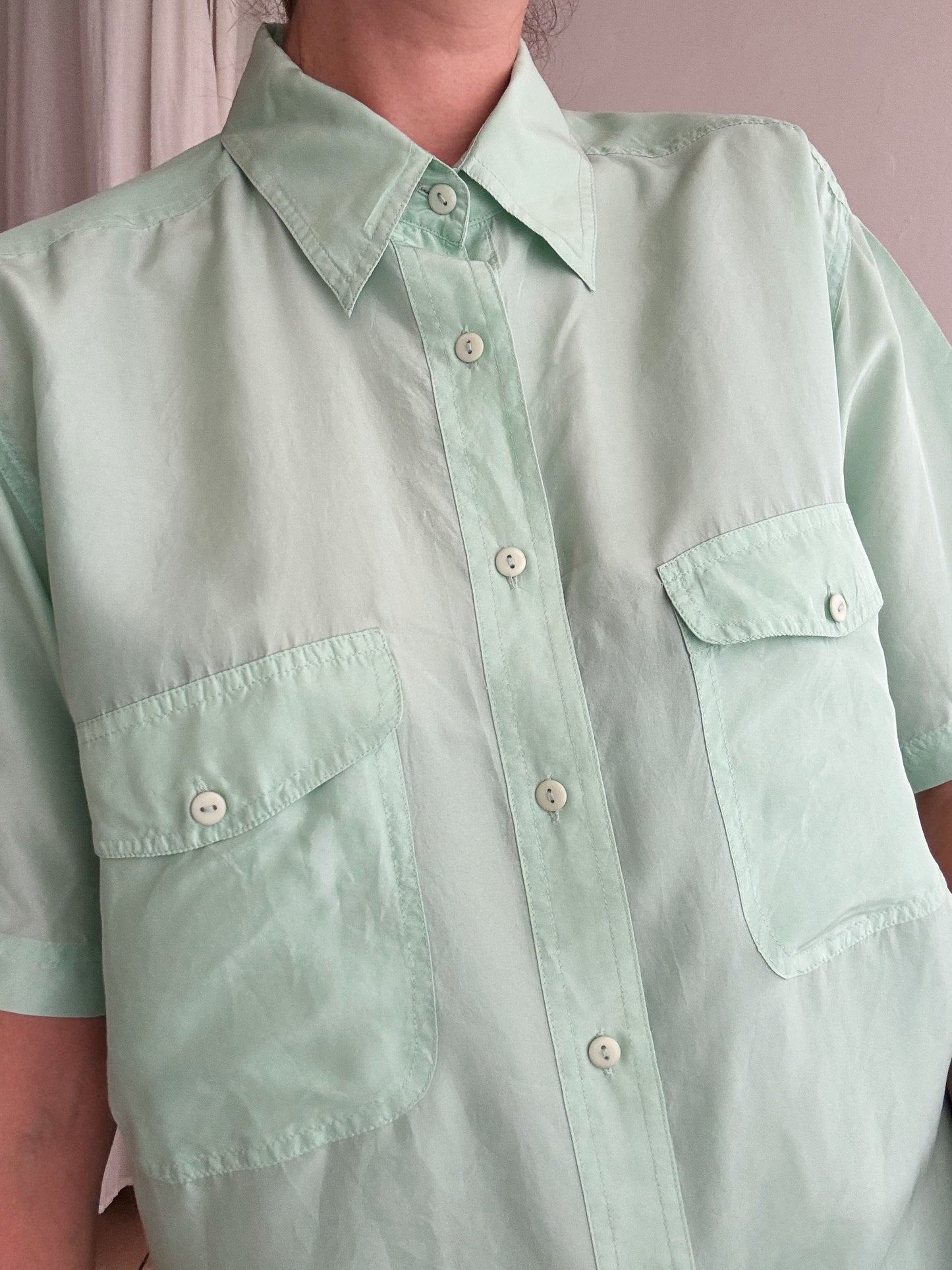 Camicia seta menta M
