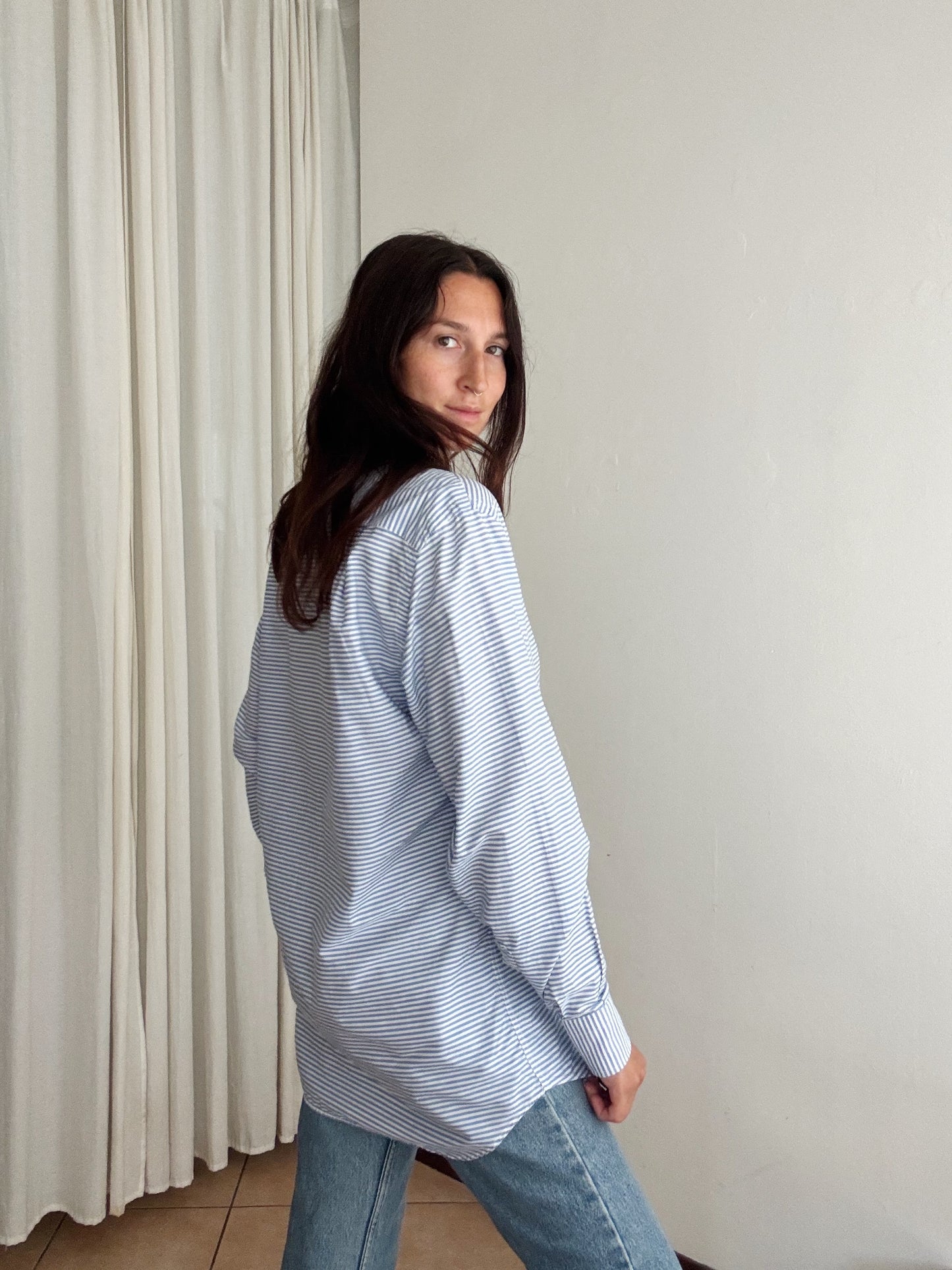 Camicia uomo a righe blu 40