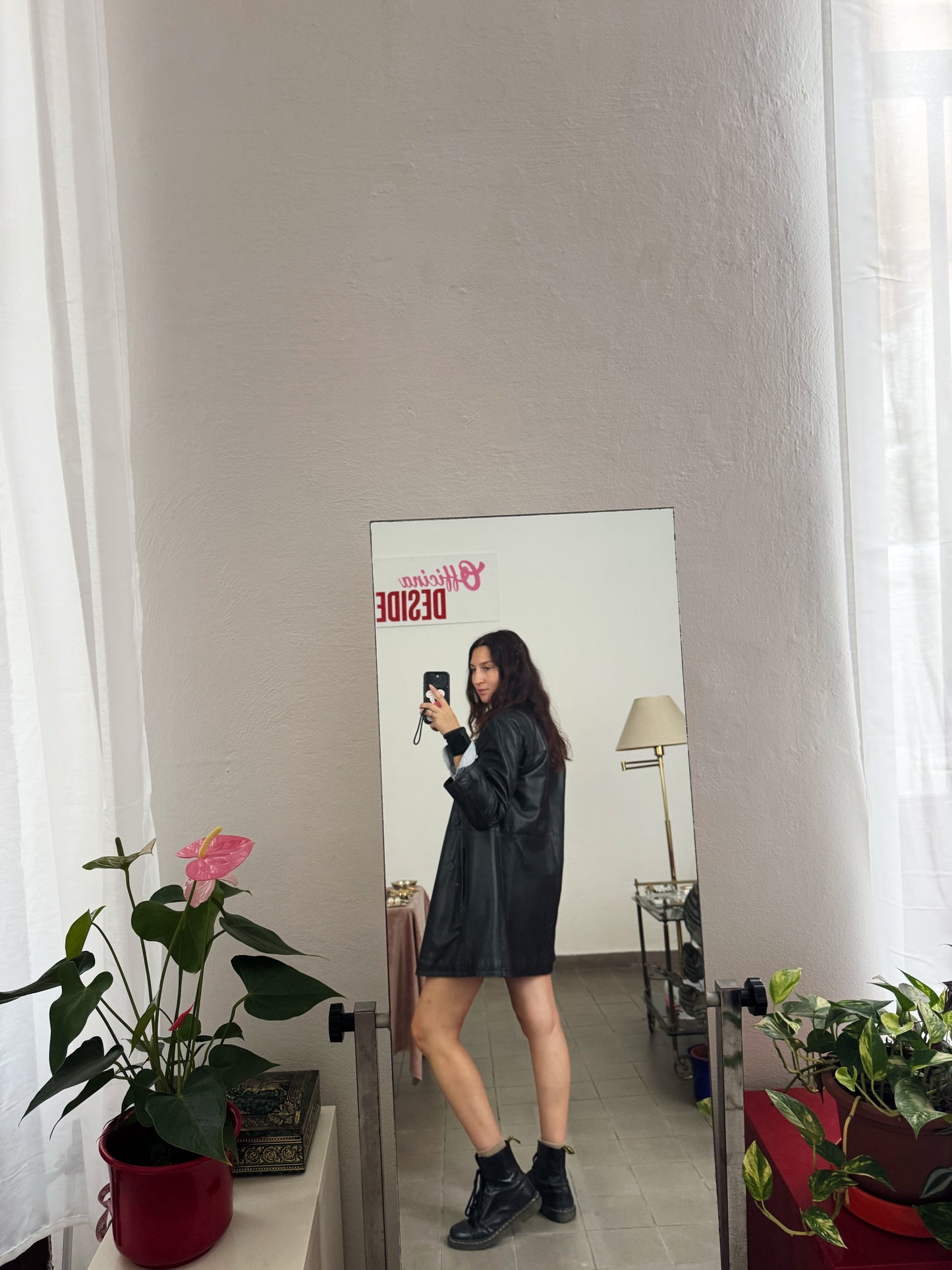 Giacca in pelle nera S