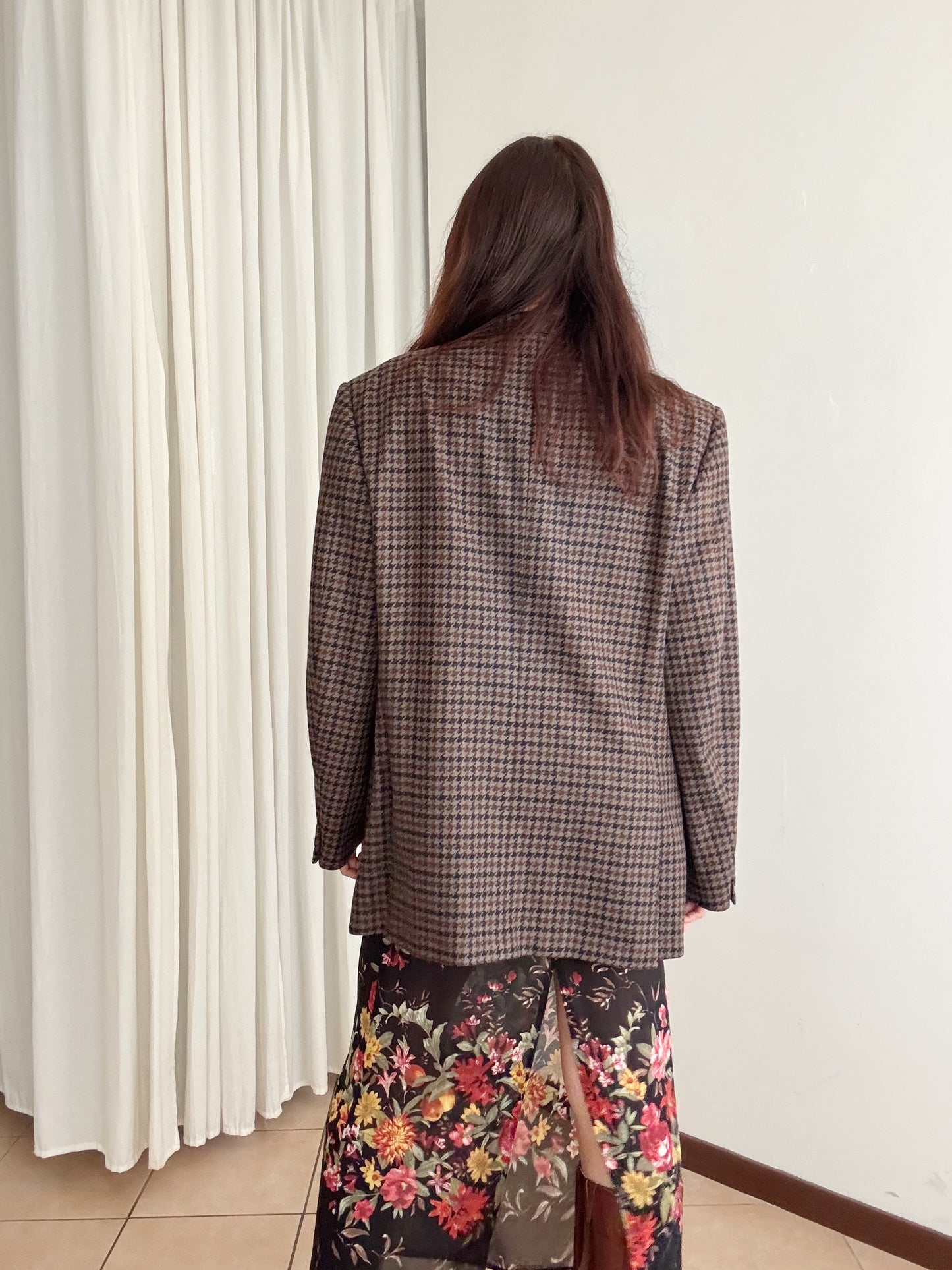 Blazer pied de poule marrone 54