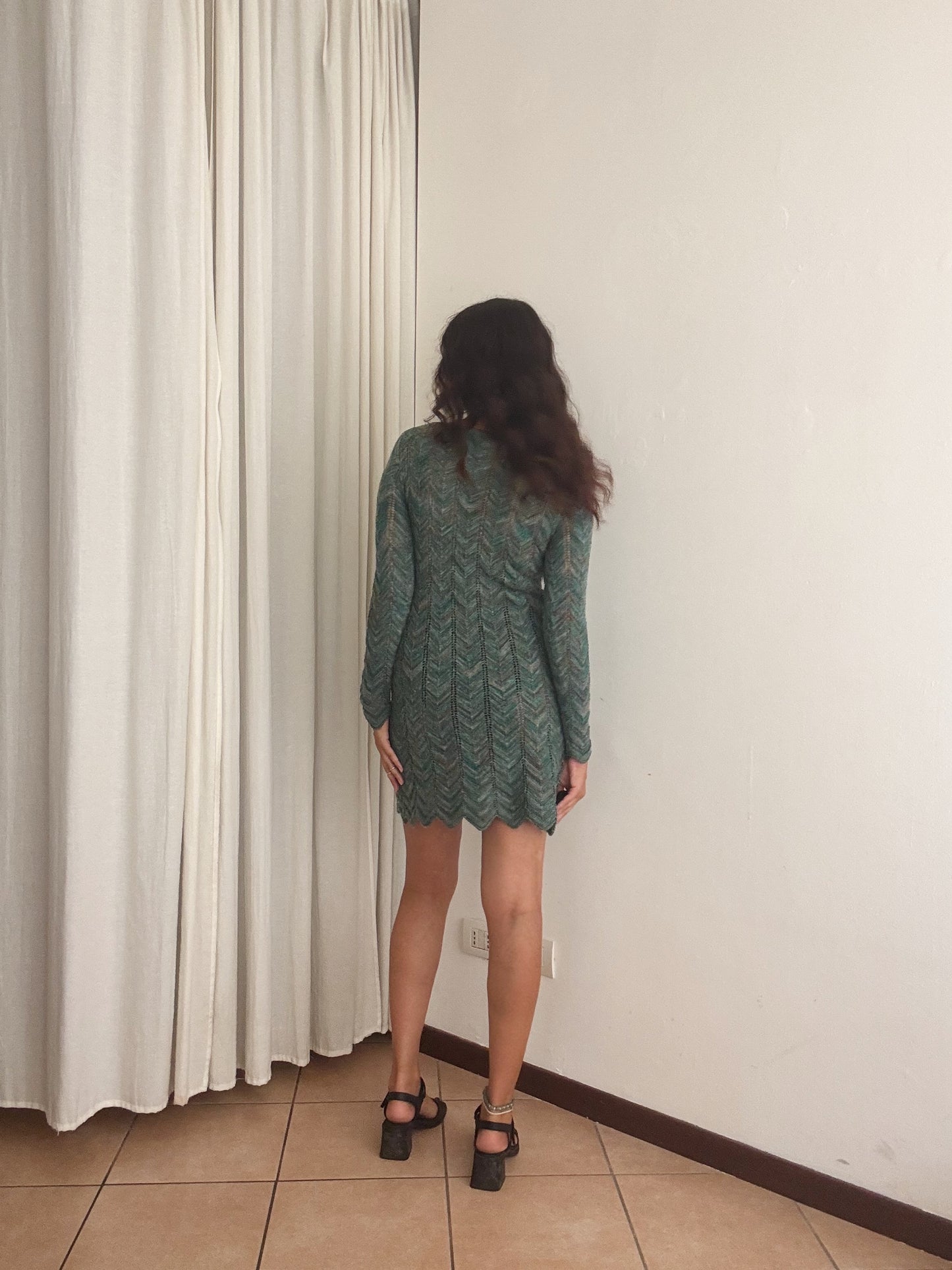 Abito in maglia verde M