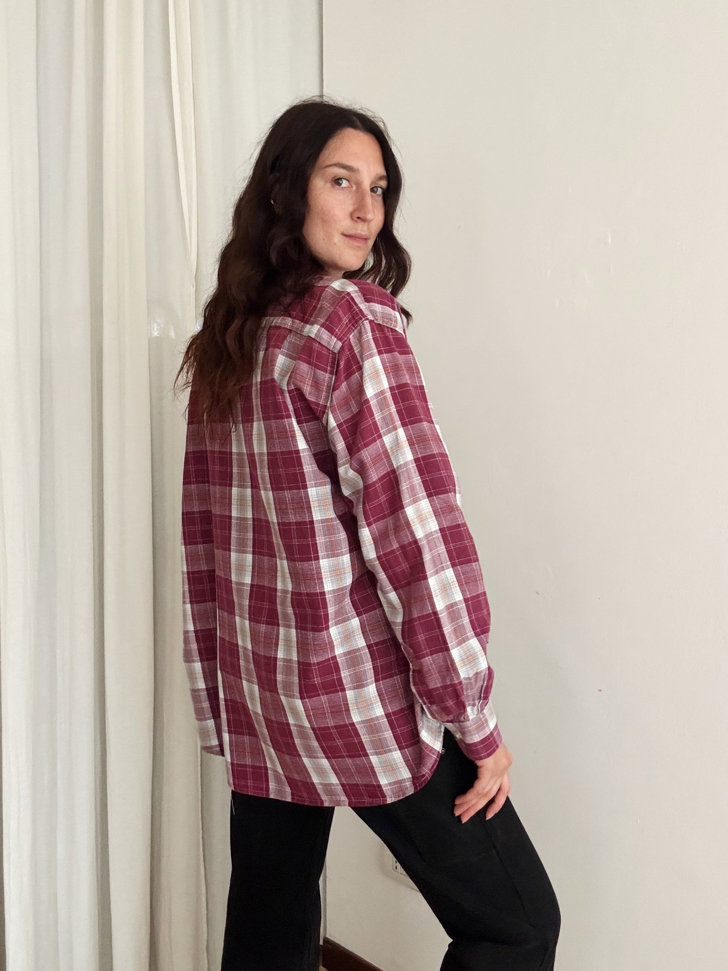 Camicia uomo quadri bordeaux XL