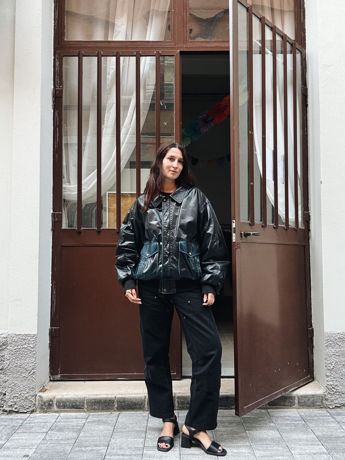 Bomber pelle nera XL