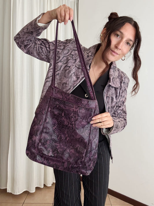 Borsa pitonata viola