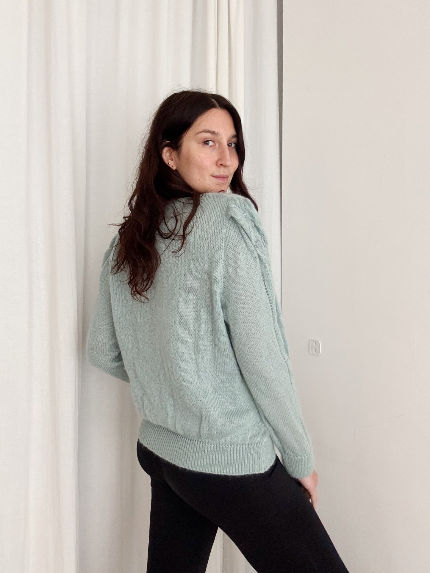 Cardigan azzurro mohair L