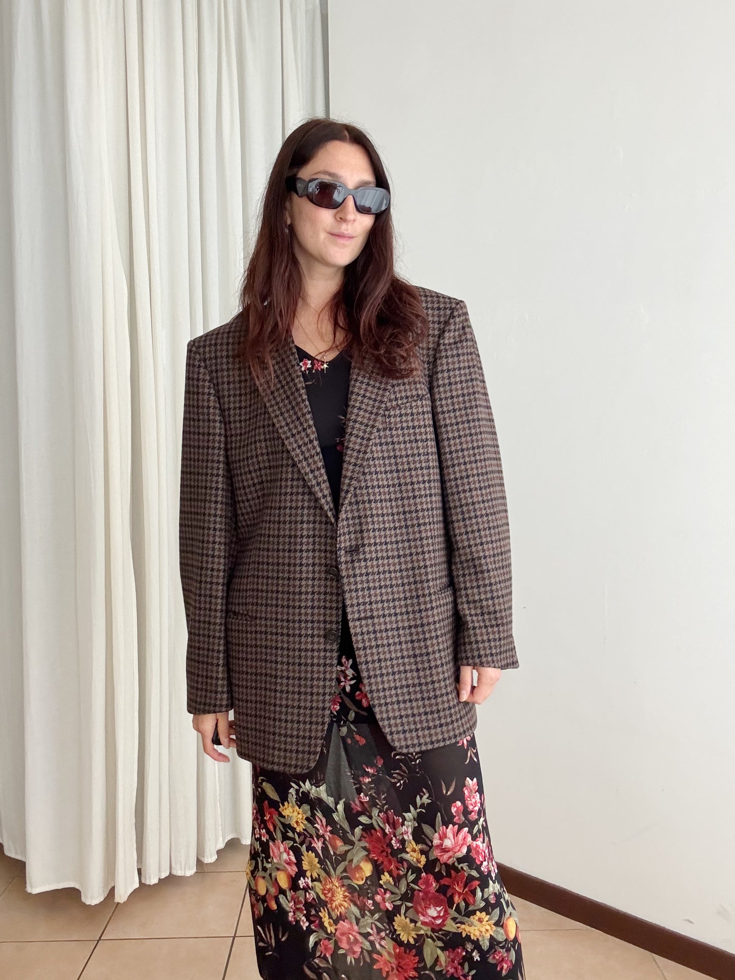 Blazer pied de poule marrone 54