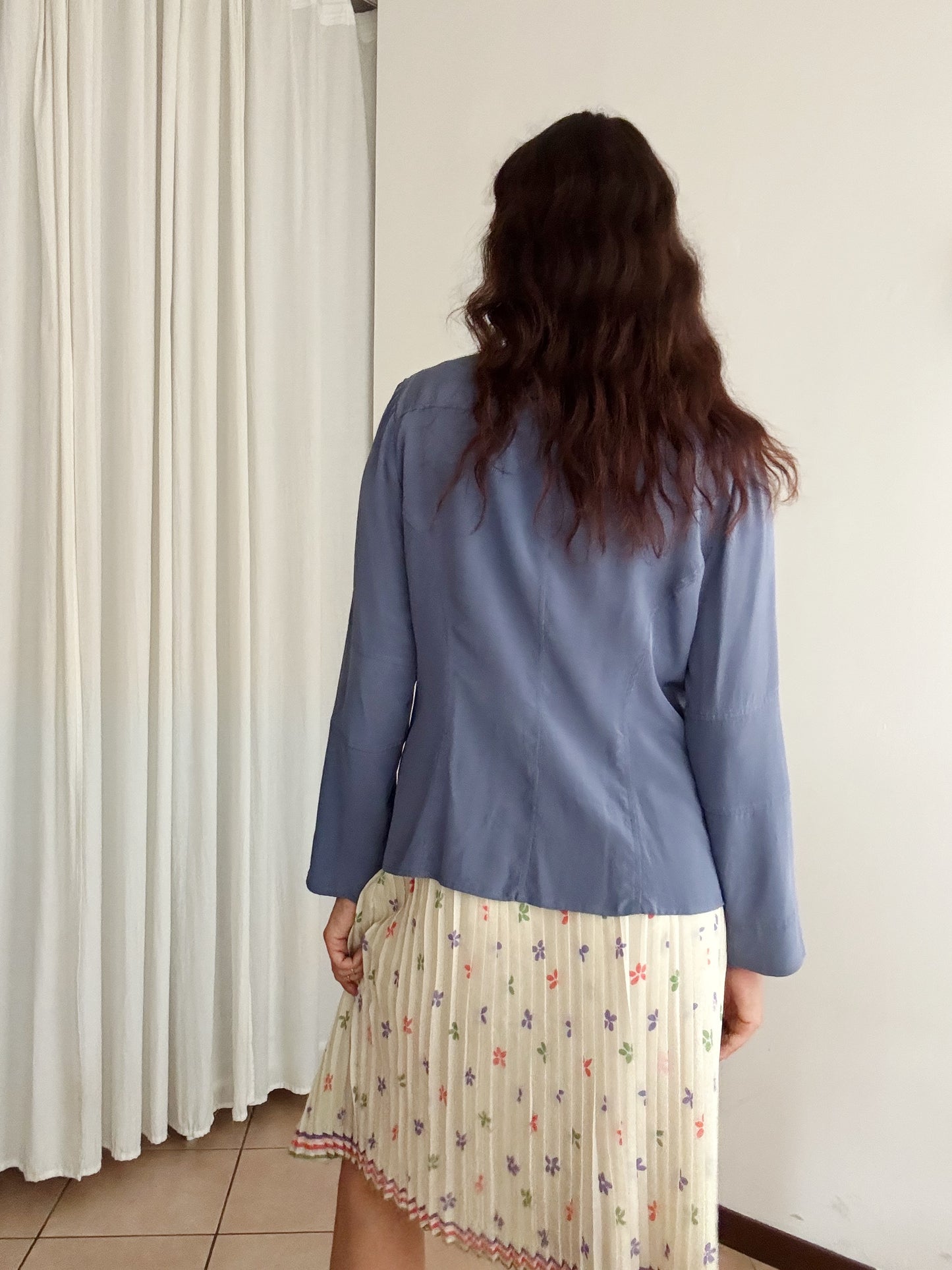 Giacca seta blu 44