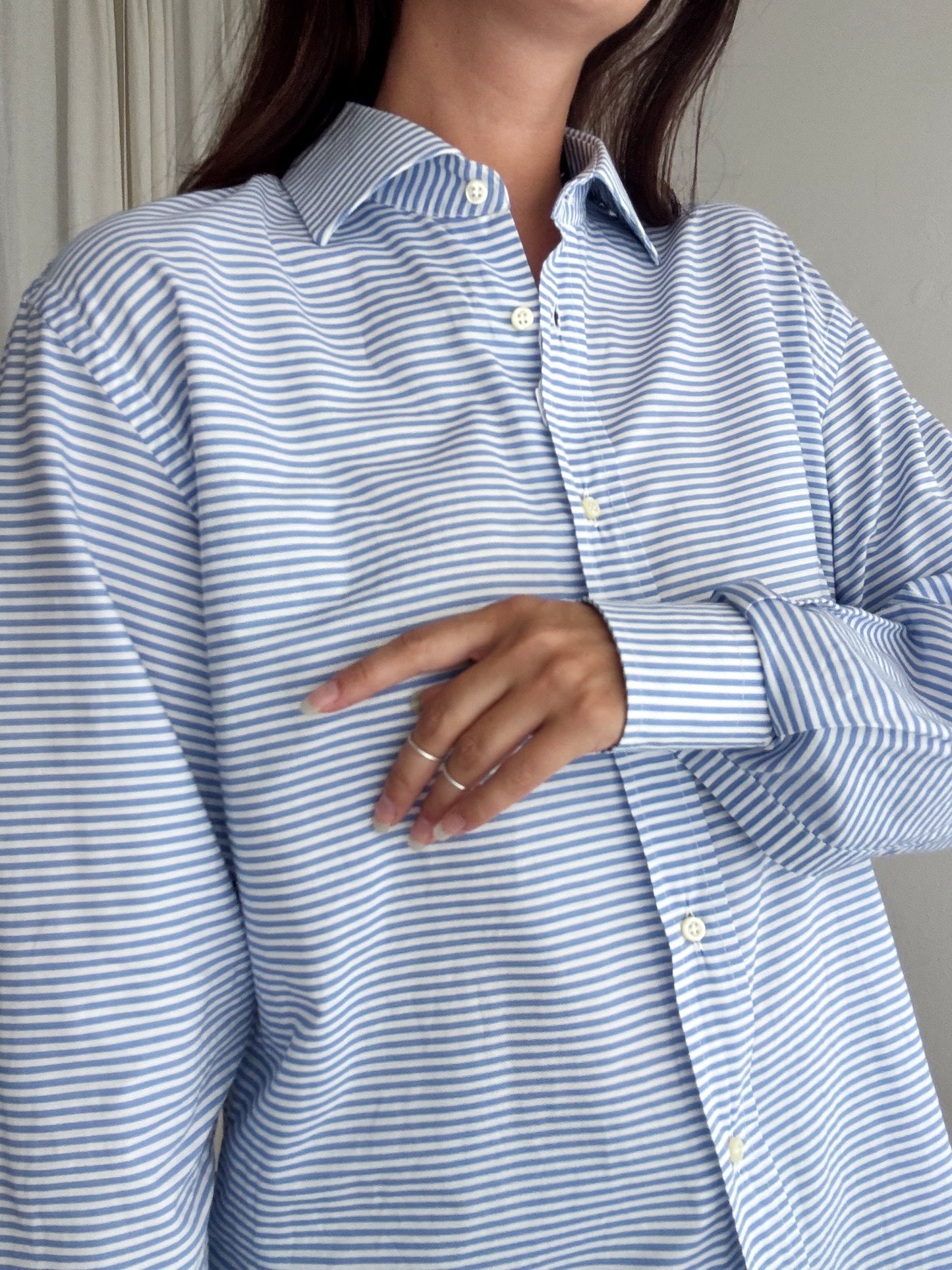 Camicia uomo a righe blu 40
