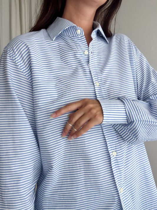 Camicia uomo a righe blu 40