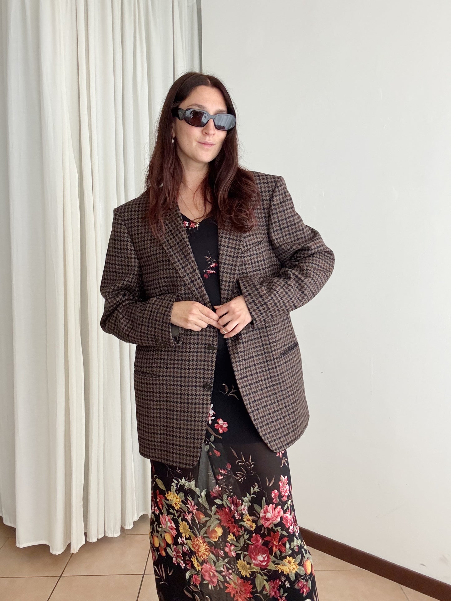 Blazer pied de poule marrone 54