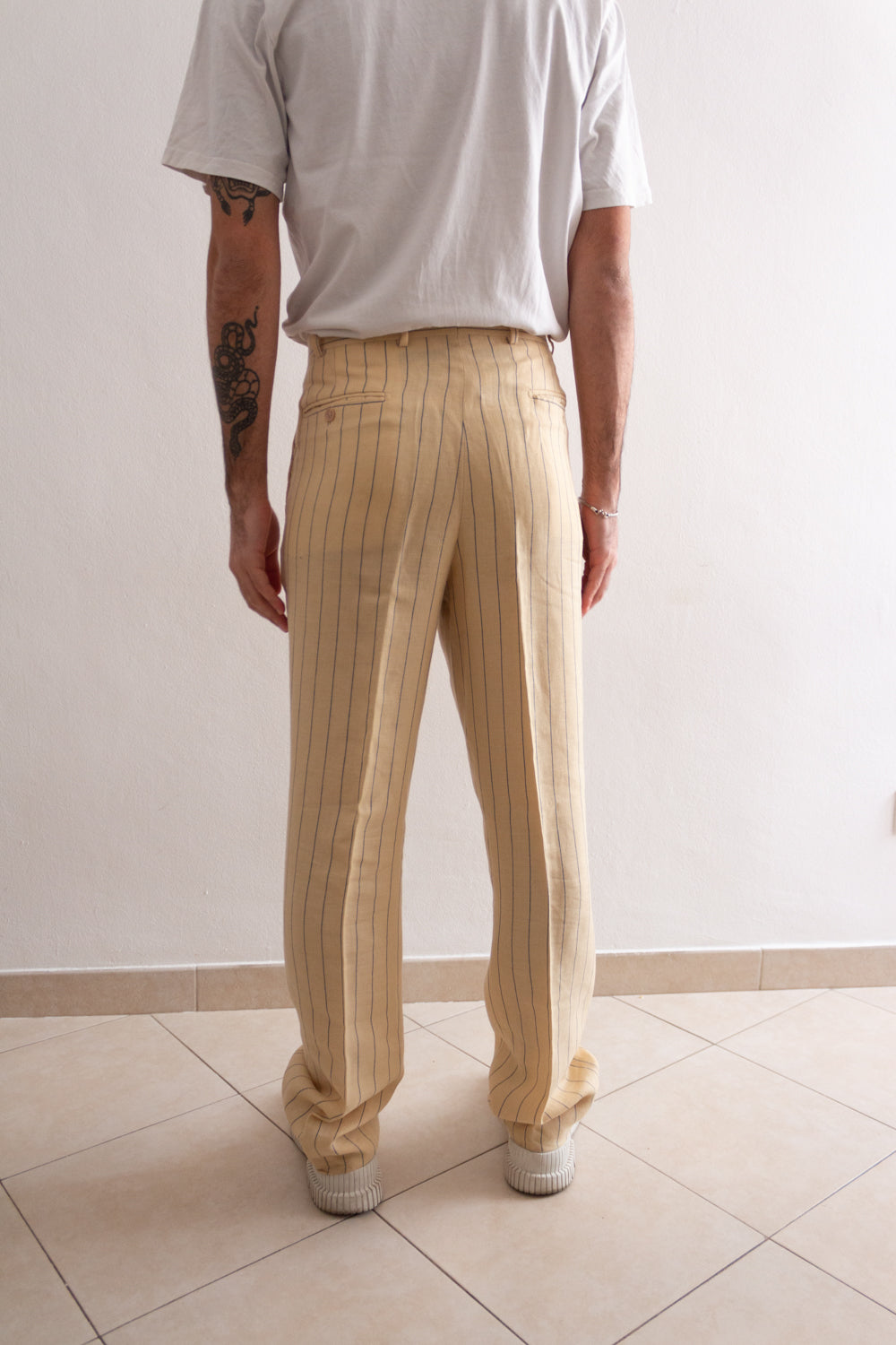 Pantaloni lana lino 48