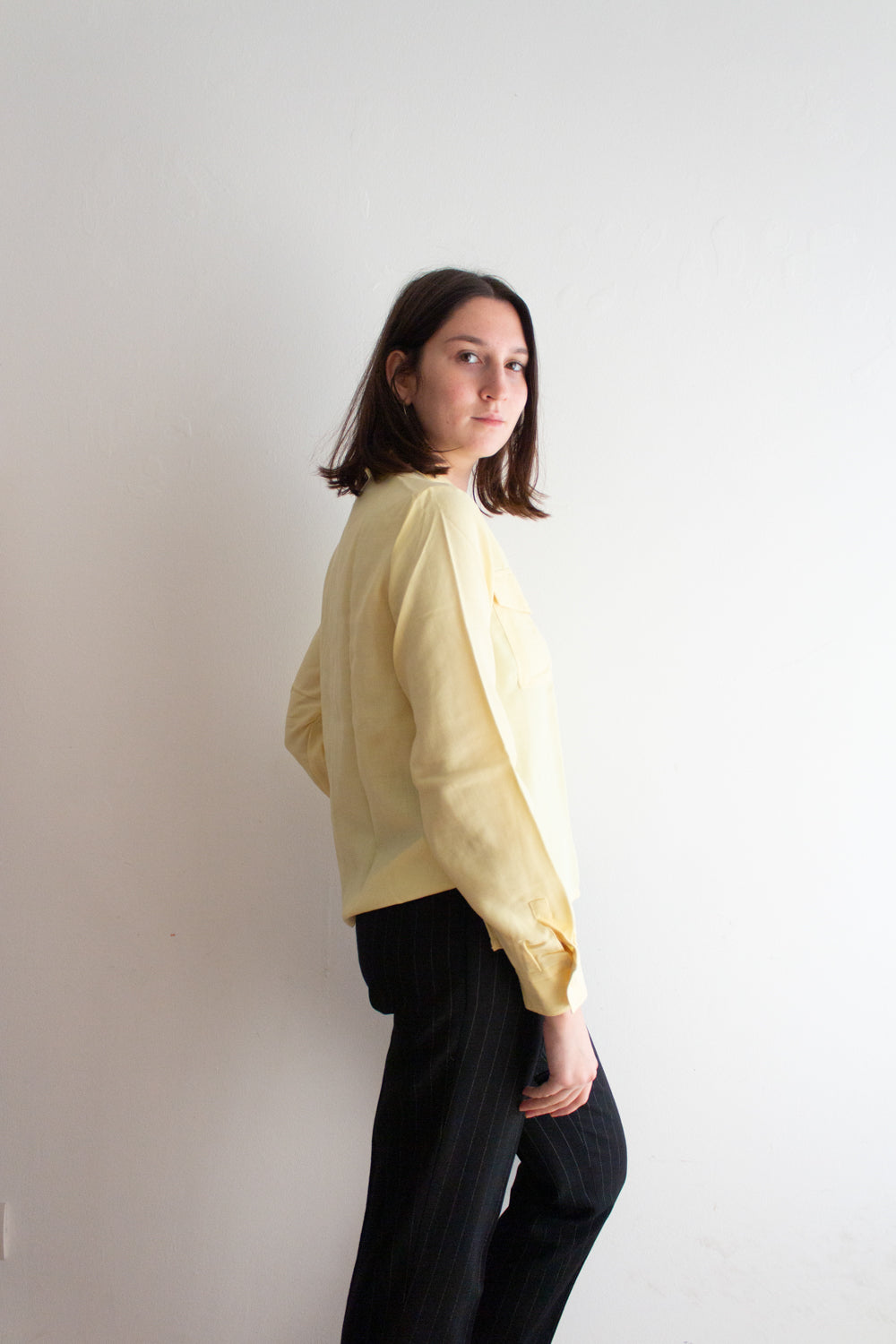 Camicia in lana gialla