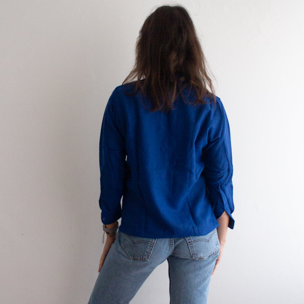 Camicia in lana blu 42